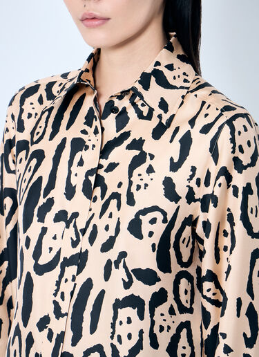 Sportmax Animal-Print Shirt Beige spx0259003