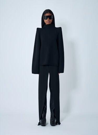 Rick Owens Wool Shoulder Pad Sweater Black ric0262006