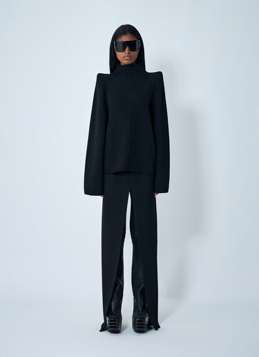 Wool Shoulder Pad Sweater Rick Owens Wool Shoulder Pad Sweater Black ric0262006