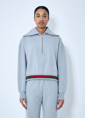 Gucci Web Stripe Zip-Up Sweatshirt Blue guc0259001
