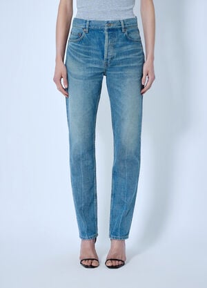 Saint Laurent Mid-Rise Straight Jeans Blue sla0265005