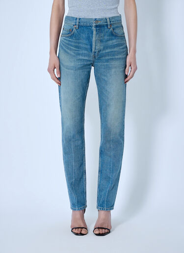 Saint Laurent Mid-Rise Straight Jeans Blue sla0265005