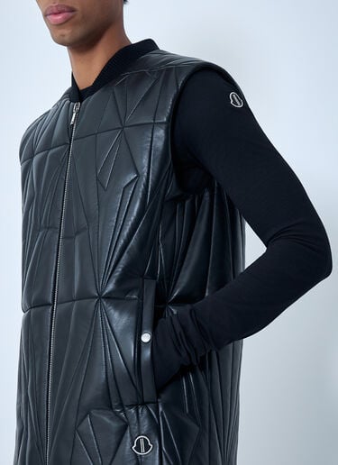 Moncler x Rick Owens Geocamo Flight Leather Hooded Gilet Black mcs0363008