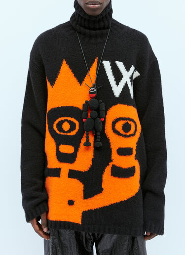 One Eye Devil Beaded Necklace Walter Van Beirendonck One Eye Devil Beaded Necklace Black wlt0154031