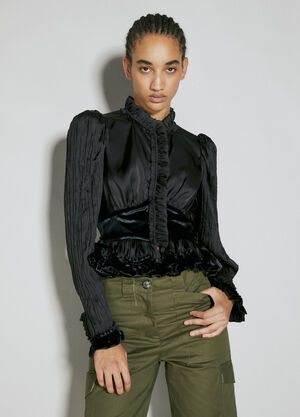 Rabanne Ruffle Panel Construction Top Blue pac0255038