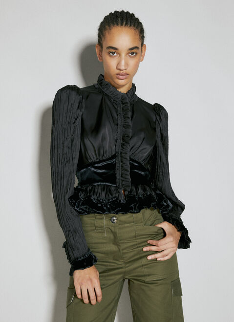 Rabanne Ruffle Panel Construction Top Black pac0253006