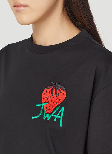 JW Anderson Embroidered Strawberry T-Shirt Black jwa0247008