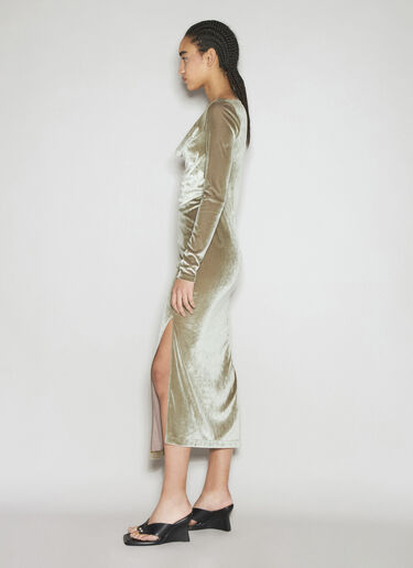 Helmut Lang Draped Velvet Dress Green hlm0254005