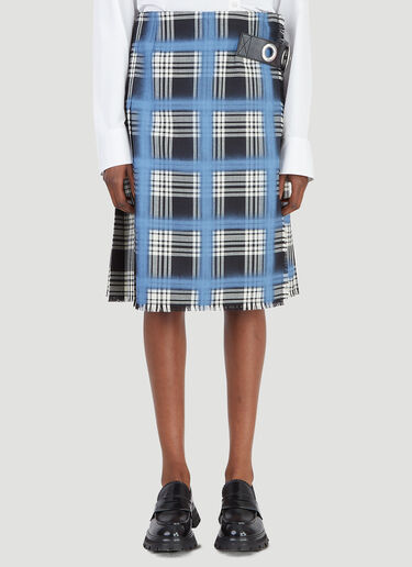 Marni Spray Paint Tartan Skirt Blue mni0245012