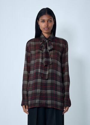 Saint Laurent Tartant Silk Cassandre Shirt Grey sla0261026