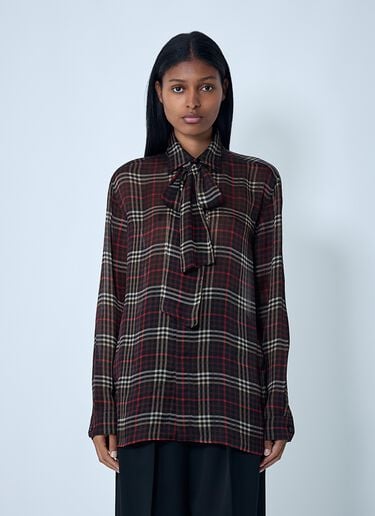 Tartant Silk Cassandre Shirt Saint Laurent Tartant Silk Cassandre Shirt Grey sla0261026