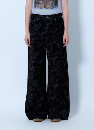GANNI Printed Flock Denim Marri 2.0 Jeans Black gan0266010