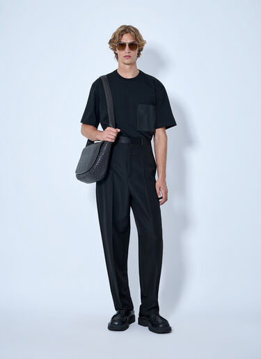 Bottega Veneta 모헤어 울 캔버스 바지 블랙 bov0165010