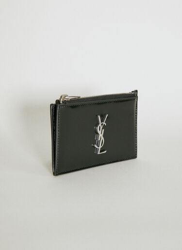 Saint Laurent Cassandre フラグメント ジップカードホルダー ブラック sla0254083