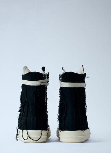 Rick Owens DRKSHDW Frayed Denim High-Top Sneakers Black drk0164037