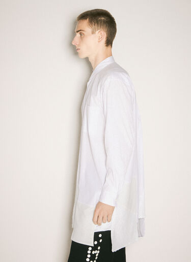 Comme des Garçons Homme Plus 装飾付きの裾シャツ ホワイト hpl0158001