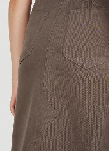 Rick Owens Denim Godet Skirt Brown ric0249010