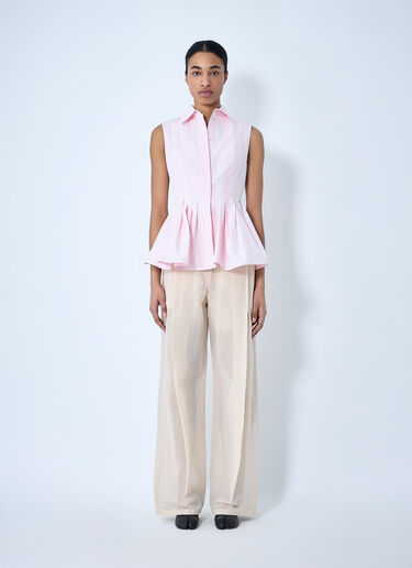 Sportmax High Waist Wide-Leg Trousers Beige spx0264063