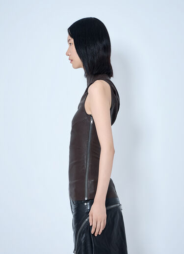 Rick Owens Athena One-Shoulder Tank Top Brown ric0265008
