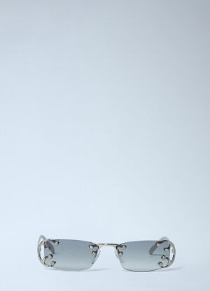 Prada Rimless Sunglasses with Metal Accents Silver lpr0362008