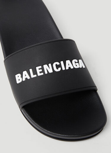 Pool Wedge Slides Balenciaga Pool Wedge Slides Black bal0252005