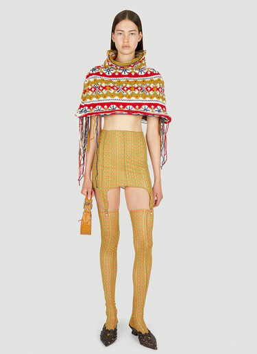 LN-CC® - LOUISE LYNGH BJERREGAARD: Folklore Fairisle Knit Cape - Multicolour LOUISE LYNGH BJERREGAARD Folklore Fairisle Knit Cape Multicolour llb0250002