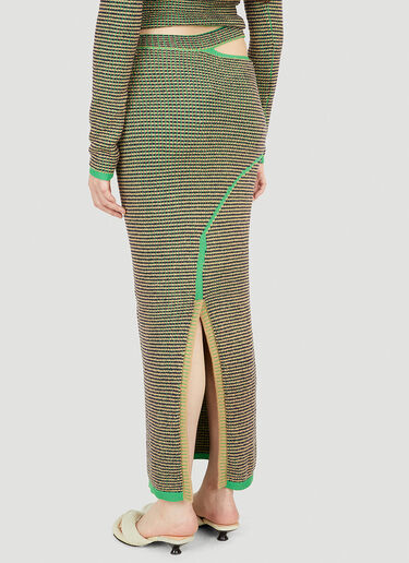 Eckhaus Latta Pixel Knitted Skirt Green eck0247005
