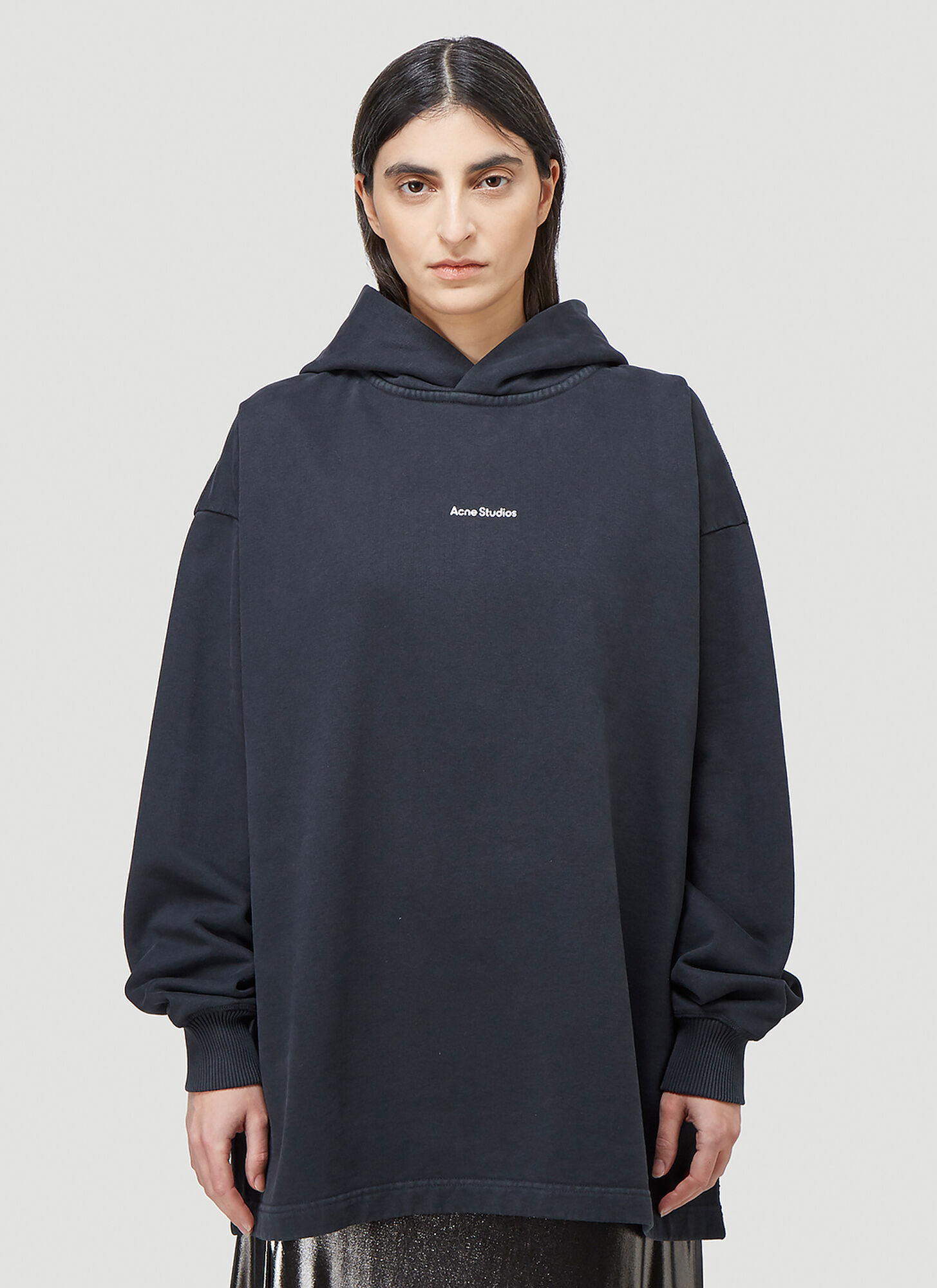 Shop Acne Studios Fikka Stamp Hooded Sweatshirt In Black