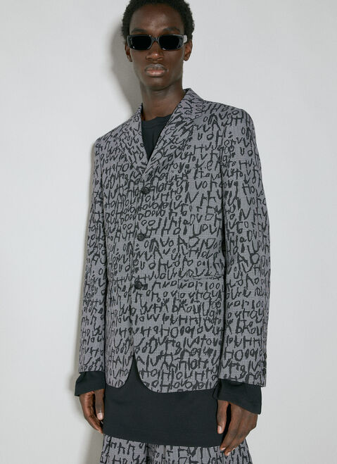 Bottega Veneta 千鳥格子モノグラムブレザー ブルー bov0155013