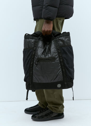 Stone Island Three Way Canvas Backpack Black sto0154097