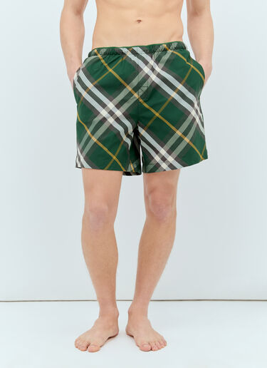 Burberry Check Swim Shorts Green bur0155043