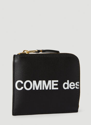 Comme des Garçons Wallet Logo Zipped Wallet Black cdw0346005