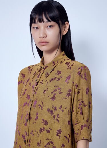 LN-CC® - Dries Van Noten: Floral Patterned Button-Down Shirt - Yellow Dries Van Noten Floral Patterned Button-Down Shirt Yellow dvn0266008