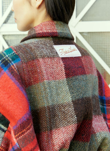 Rave Review Simone Tartan Cropped Bomber Jacket Red rav0254002