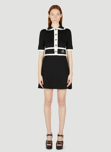 Gucci Contrast Trim Mini Dress Black guc0251210