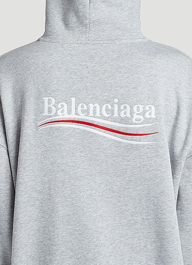 Balenciaga Logo Hooded Sweatshirt Grey bal0246008
