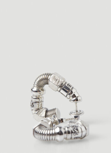 Thread Triangle Hoop Earrings Bottega Veneta Thread Triangle Hoop Earrings Silver bov0247109