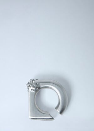 Rick Owens Orb Ear Cuff Silver ric0263077