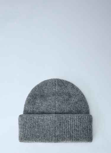 LN-CC® - Jacquemus: Logo Motif Beanie Hat - Dark Grey Jacquemus Logo Motif Beanie Hat Dark Grey jac0362027
