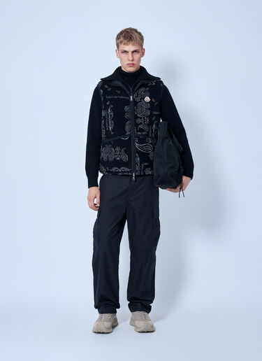 LN-CC® - Moncler: Reversible Paisley Print Padded Teddy Gilet - Dark Grey Moncler Reversible Paisley Print Padded Teddy Gilet Dark Grey mon0166008
