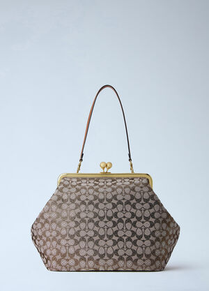 Coach Large Kisslock Frame Bag Beige coa0264044