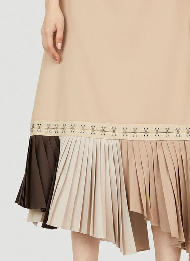 Rokh Hook And Eye Tape Pleat Skirt Beige rok0252007