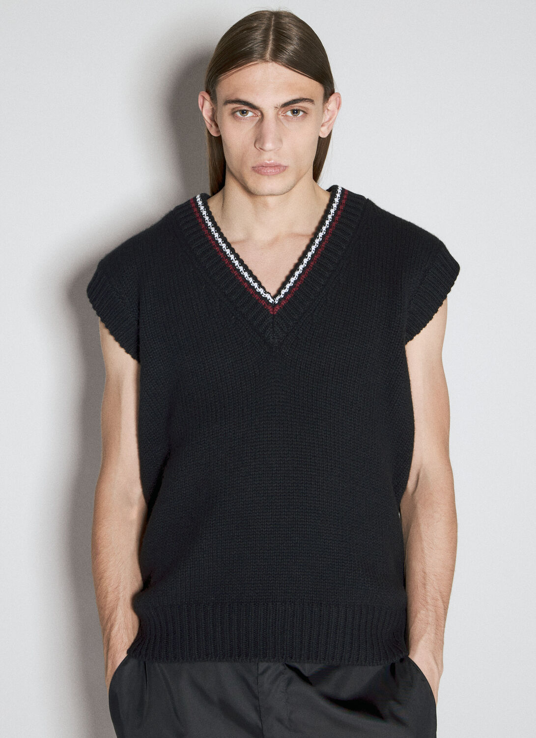 Shop Prada Cashmere Gilet In Black