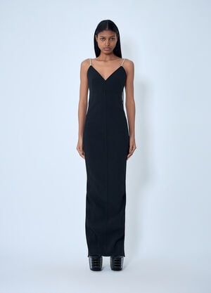 Rick Owens Spaghetti Strap Column Dress Black ric0263035