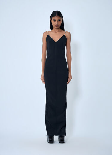Rick Owens Spaghetti Strap Column Dress Black ric0263035