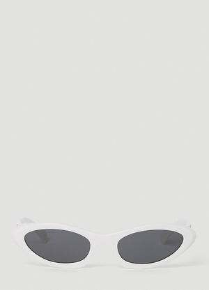 Miu Miu Oval Sunglasses White lmu0253010