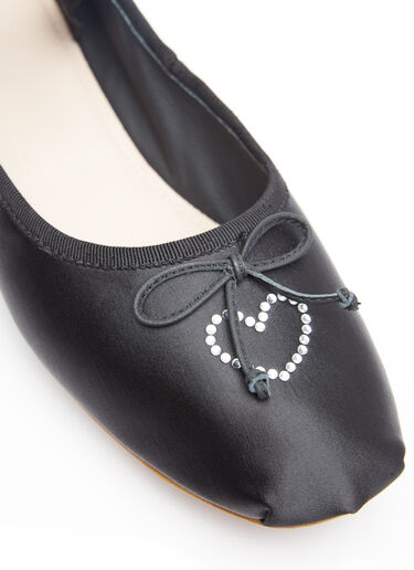 Praying Rhinestone Embellished Ballerina Flats Black pry0254016