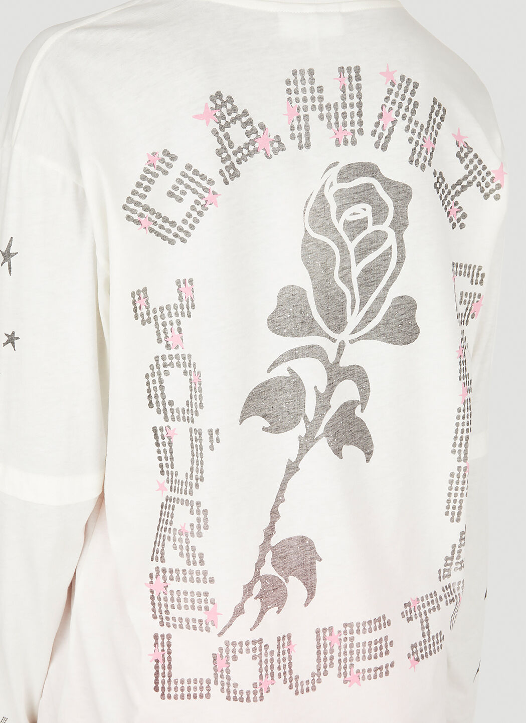 GANNI Layered Long Sleeve T-Shirt in White | LN-CC