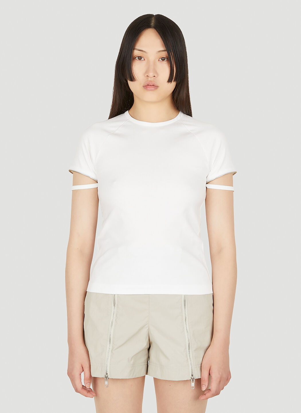 Helmut lang zip online crew neck tee