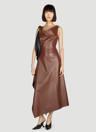 Bottega Veneta 어시메트릭 드레스 브라운 bov0252061